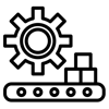 Icon einer Kiste auf einem Fließband