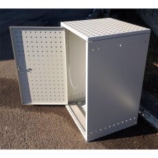 Mülltonnenbox Metall Einzelbox 240l RAL 7016 Zylinderschloss ohne Pflanzschale