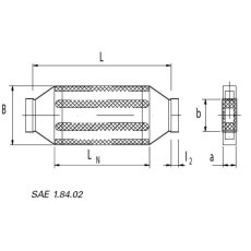 Kanalschalldämpfer mit Auskleidung und Kulisse NW 50 / 100  LN=500mm-Flachkanal