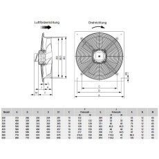 S&P HCFB/6-630/H Axialventilator, 230V