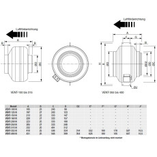 S&P VENT-160 NK Rohrventilator DN160 / 760m³/h