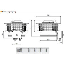 S&P CTB/4-1300/315 ECOWATT PLUS Dachventilator, horizontal, EC, DN160 - DN315